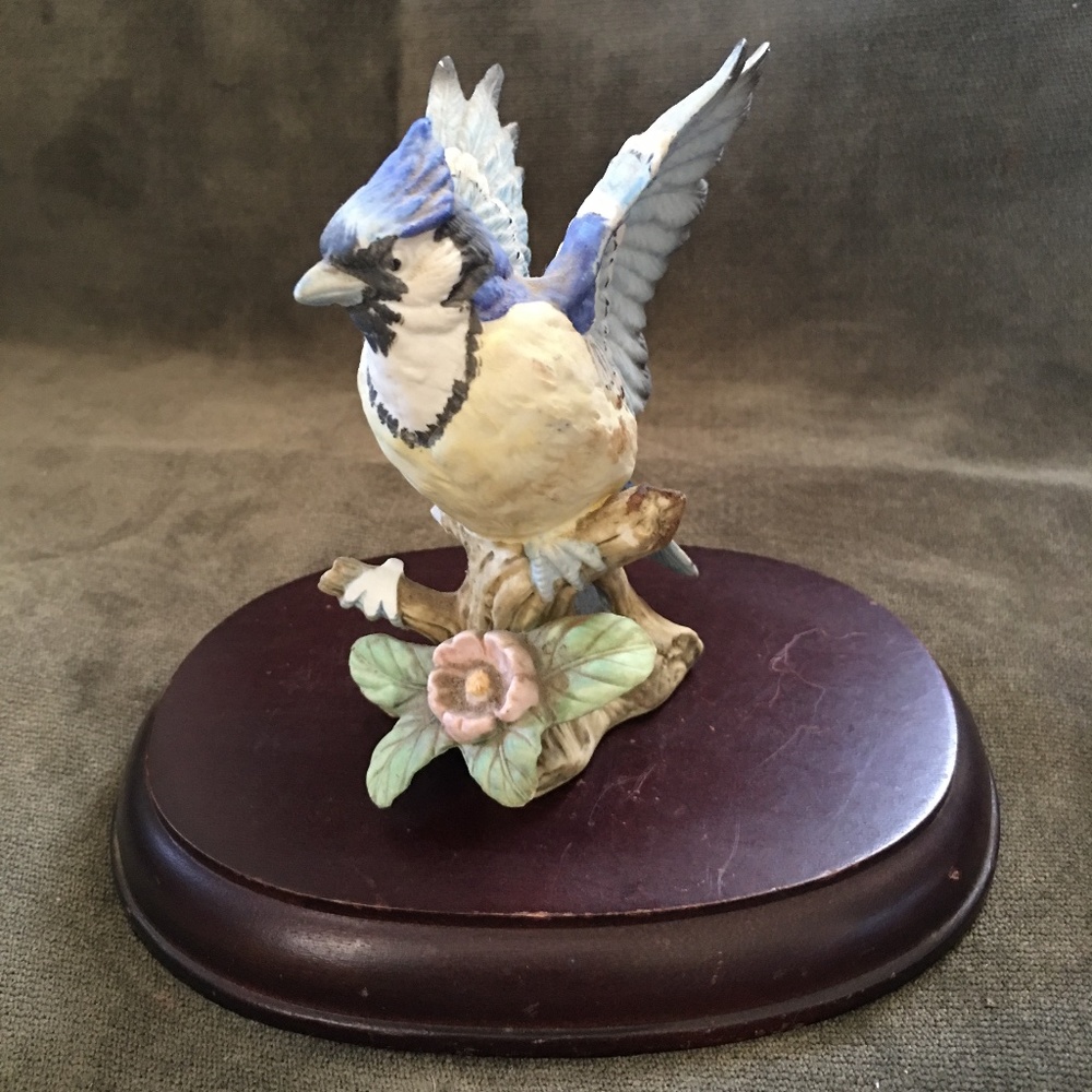 Porcelain blue bird figurine